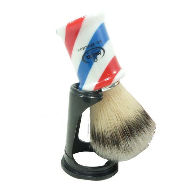 Blaireau synthetique doux manche barbier